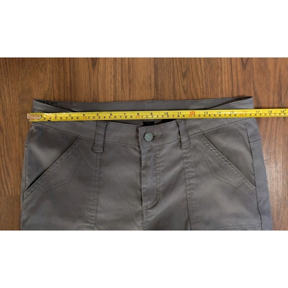 Prana Breathe Convertible Pants Shorts Women 10 Gray Hiking Trail No Back Button - Picture 11 of 15